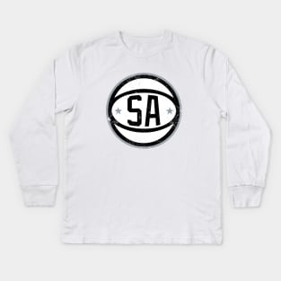 San Antonio Retro Ball - White Kids Long Sleeve T-Shirt